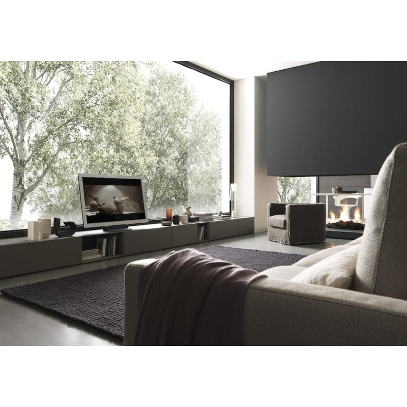 Salon con modulos bajos More en resina cemento 800x450 - Muebles para TV de diseño